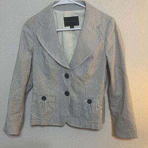 Banana Republic Women's Pinstripe Blazer - Black and White